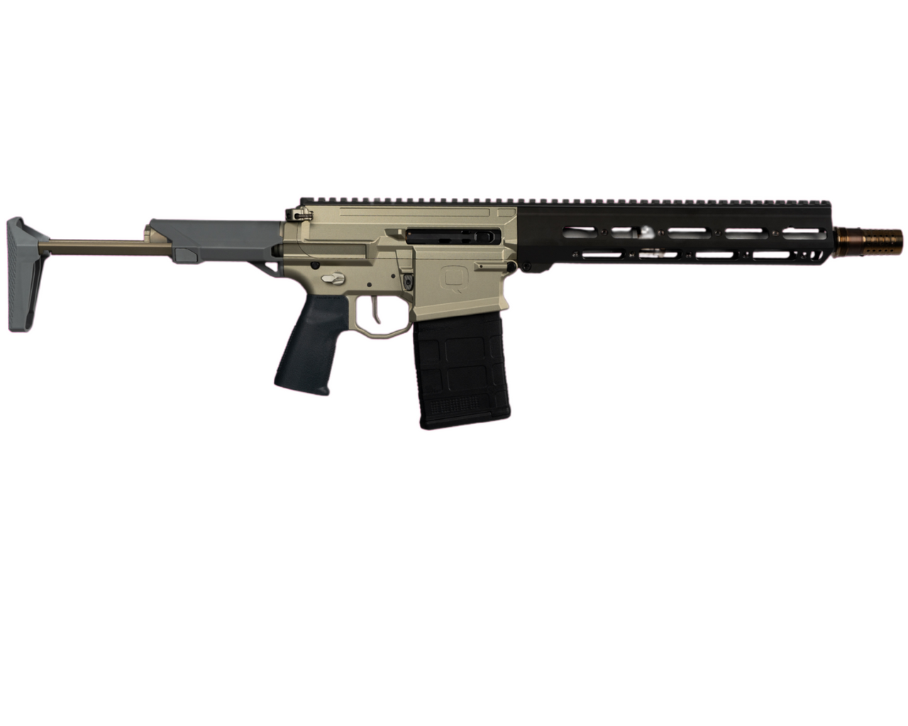 Q Boombox 8.6 Blackout 12" 20+1 FDE BOOMBOX-86-12IN-SBR - Honey Badger Gun by Q | .300 Blackout PDW